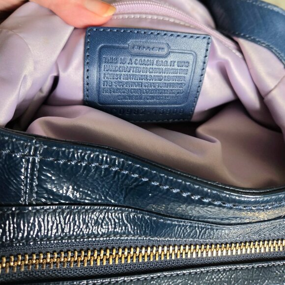 Coach Maggie Handband Patent Leather Teal Blue Co982-13900 - Picture 4 of 6